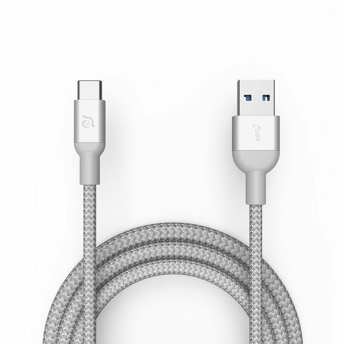Kabel za mobitel ADAM M100 (Type-C na USB-A, 1M, pleteni srebrni)-0