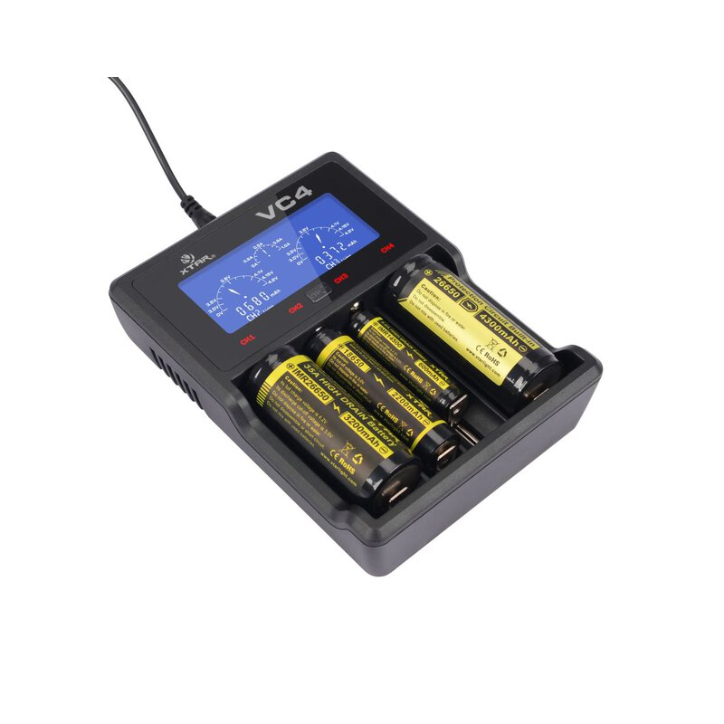 Punjač baterija Ni-MH/Li-ion, za 4 komada baterija,USB, XTAR VC4-1
