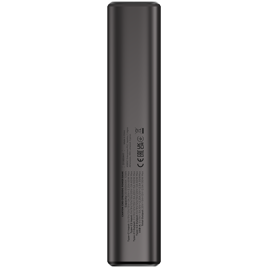 Power bank CANYON CNS-CPB230DG (20000 mAh, PD130W, Dark Grey)-2