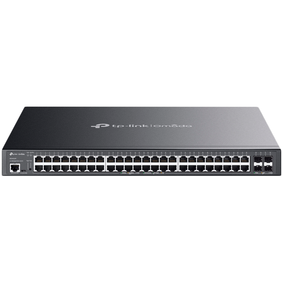 Switch TP-LINK SG3452XP 48-Port Gigabit i 4-Port 10GE SFP+ (48× Gigabit PoE+ Ports, 4× 10G SFP+, 500 W PoE Power)-0