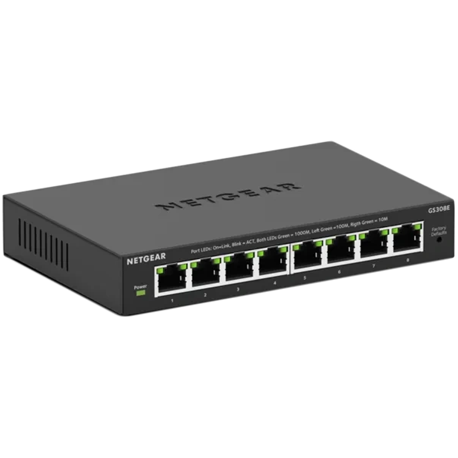 Mrežni switch NETGEAR GS308E (8-portni, Gigabit, Smart Managed Plus)-1