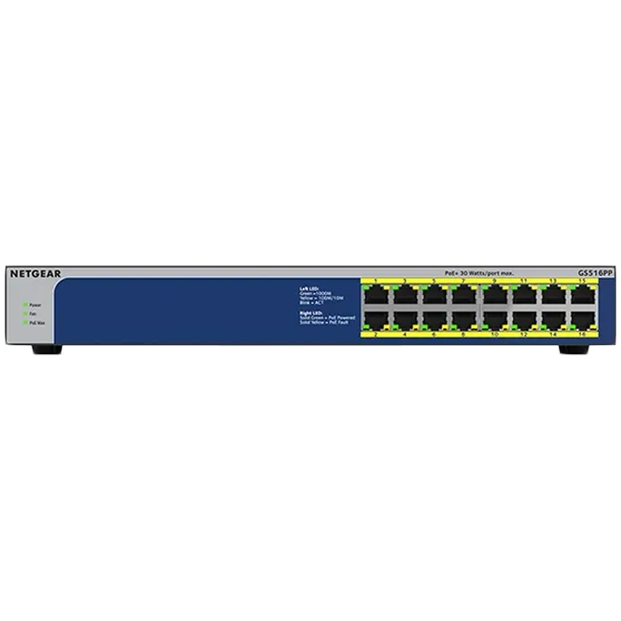 Preklopnik NETGEAR GS516PP-100EUS 16PT Gigabit unmanaged switch s PoE+-8