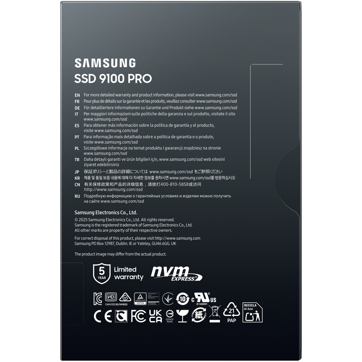 SSD SAMSUNG MZ-VAP1T0BW (1TB, M.2, PCIEx4, PCI Gen5.0, 9100 Pro, 14800/13400 MB/s, 600 TBW)-10