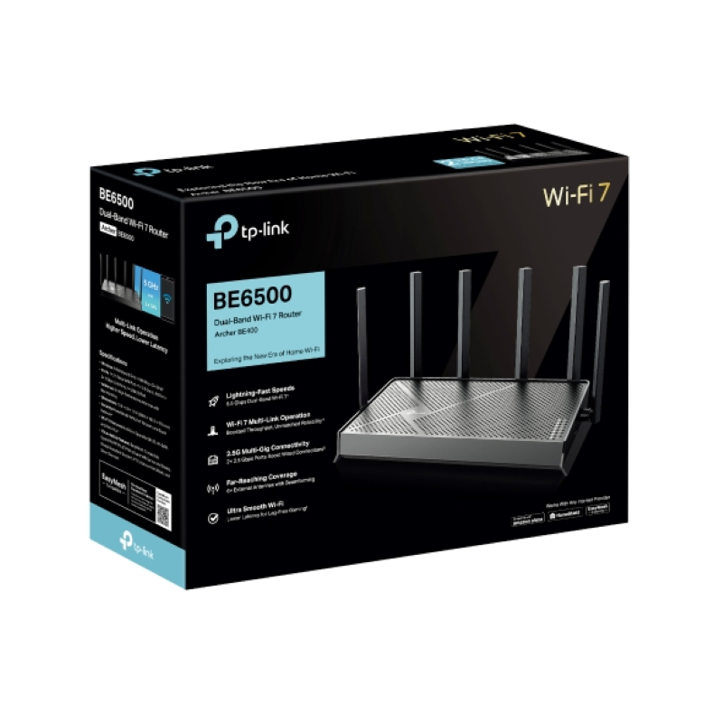 Router TP-LINK B6500 Dual-Band Wi-Fi 7 5764+688 Mbps, 2.5 Gbps Lan, USB 3.0-3