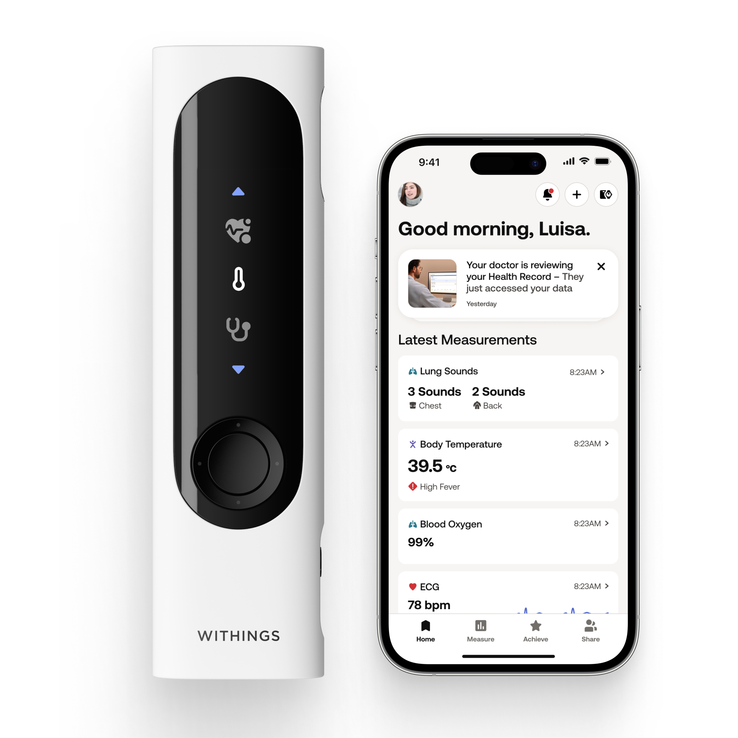 Uređaj za zdravlje WITHINGS 4-in-1 health MultiScan bijeli-3