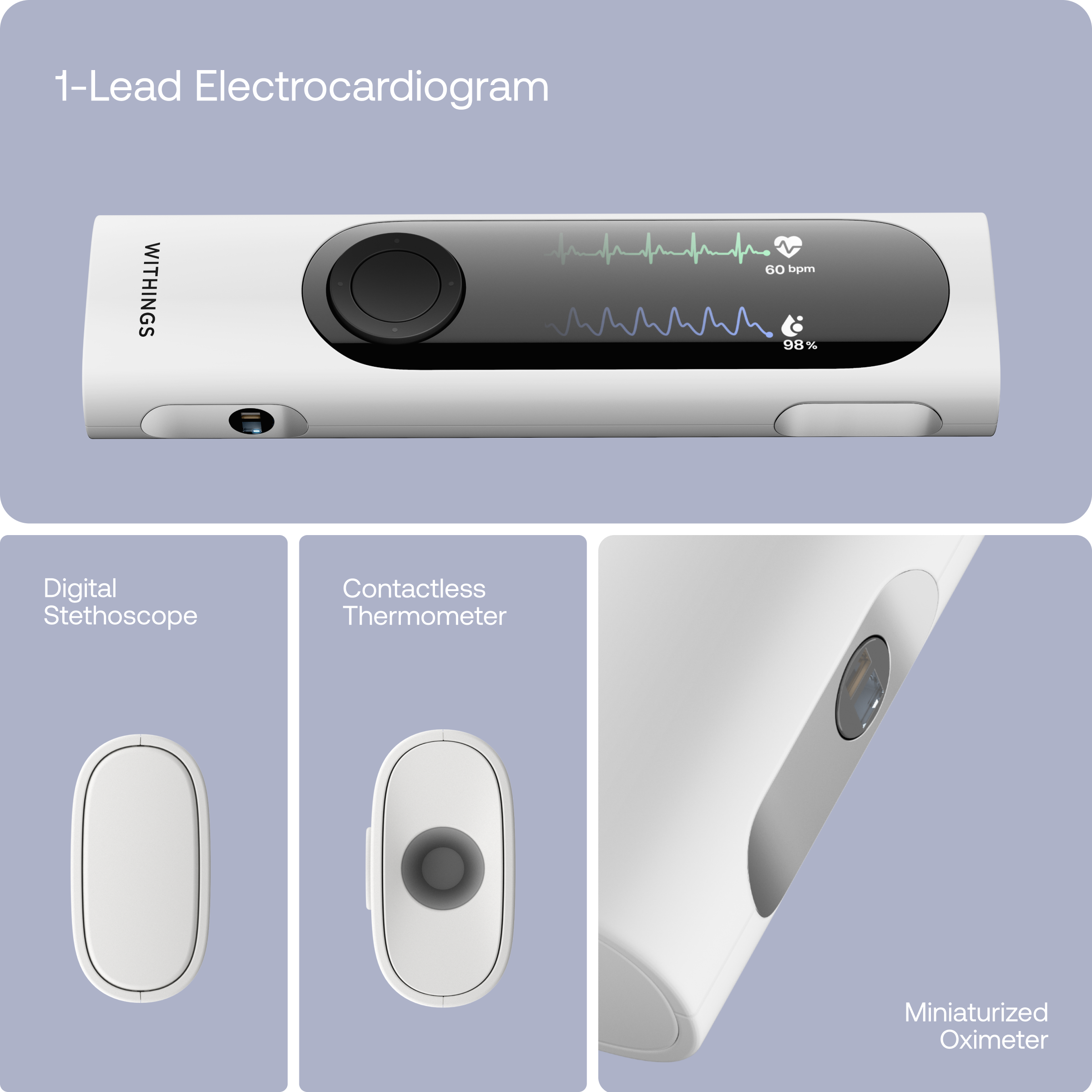 Uređaj za zdravlje WITHINGS 4-in-1 health MultiScan bijeli-9
