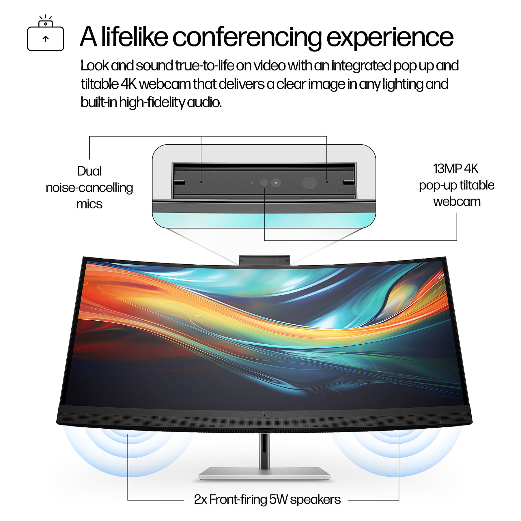 Monitor HP 740pm Series 7 Pro (39.7" 5K2K IPS Black zakrivljeni, 4K web kamera, Thunderbolt 4)-13