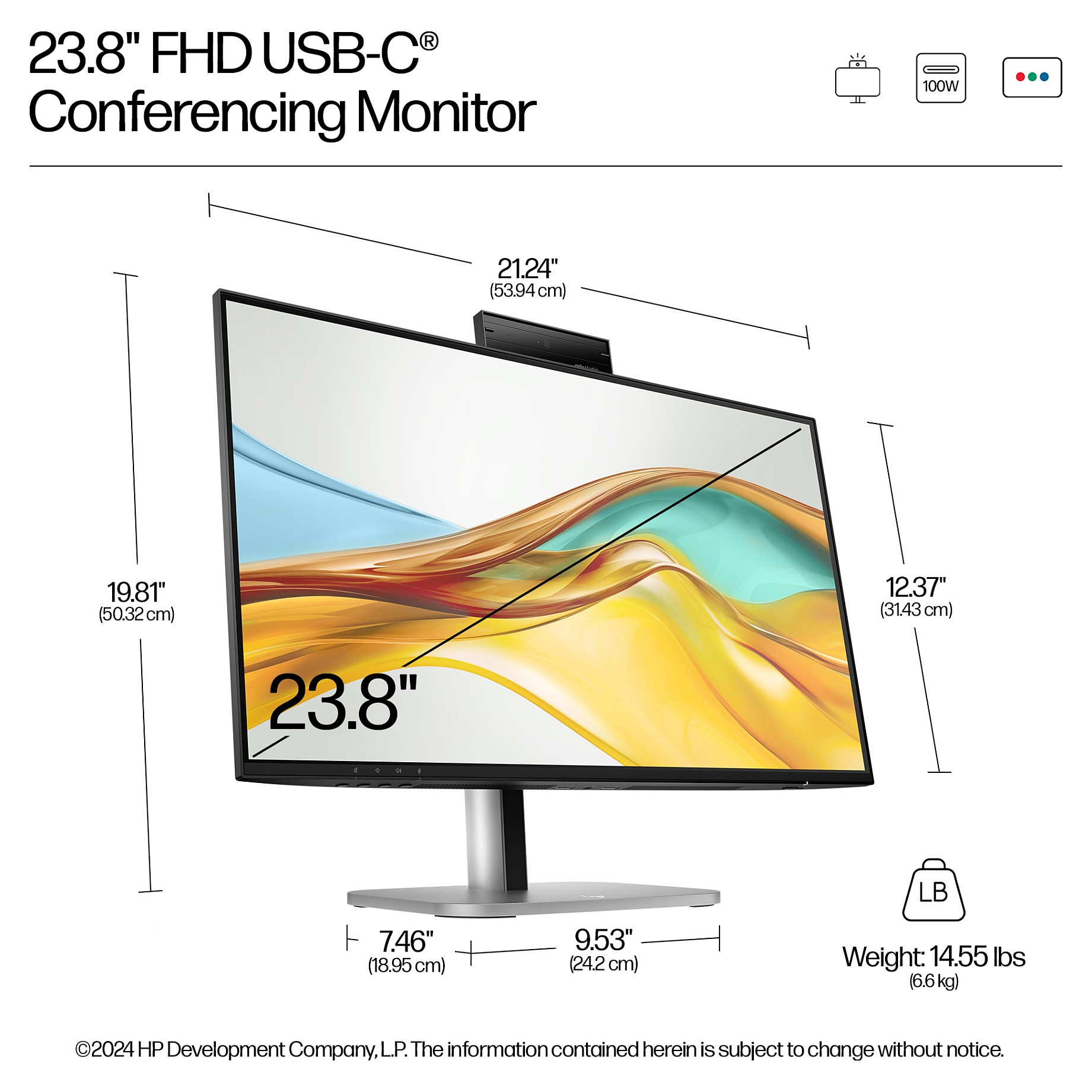 Monitor HP 524pm - Series 5 Pro (24", Full HD, 100% sRGB, HDMI/DP/USB-C, ugrađeni KVM prekidač)-16