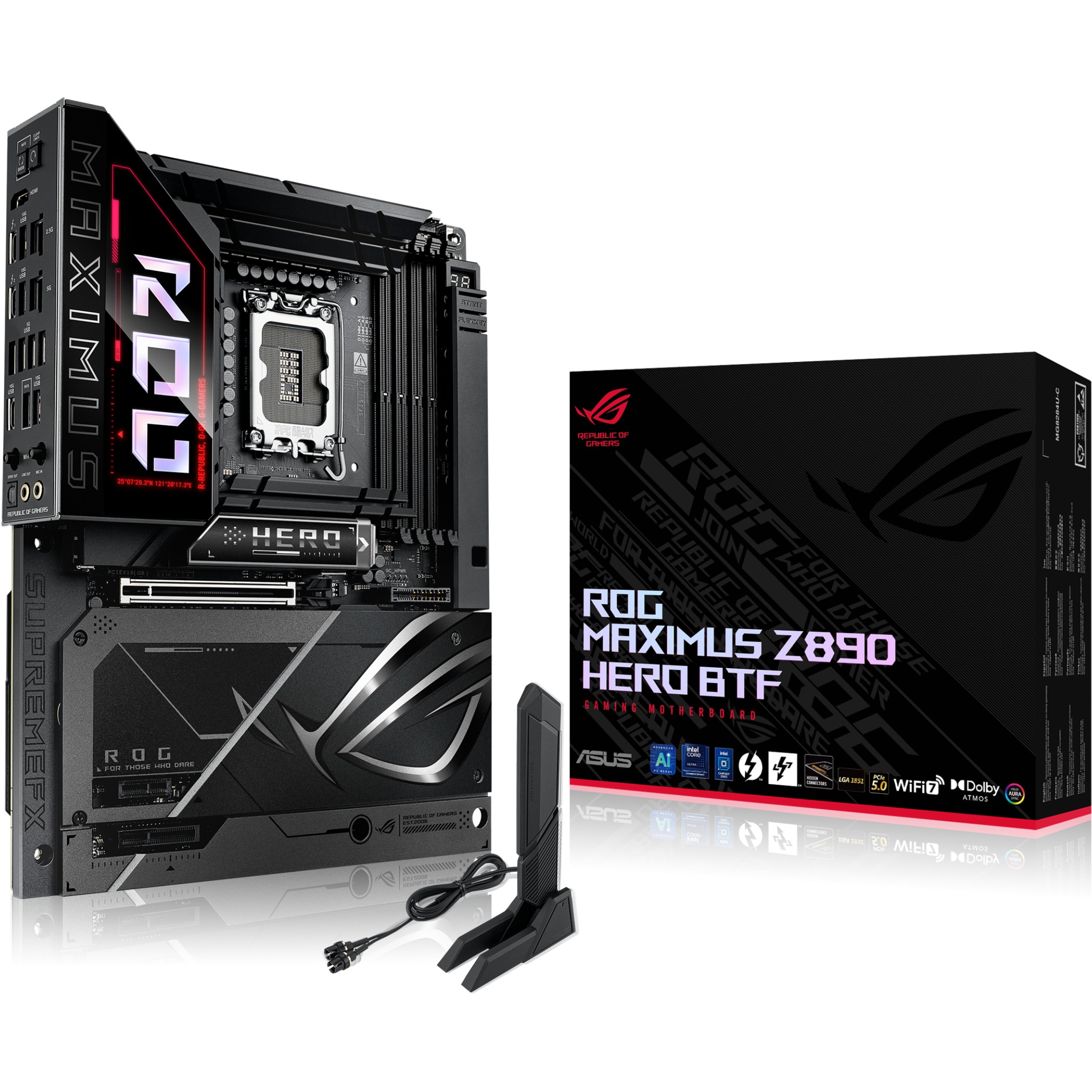 Motherboard ASUS ROG MAXIMUS Z890 HERO BTF - ATX - LGA1851 Socket - Z890-6
