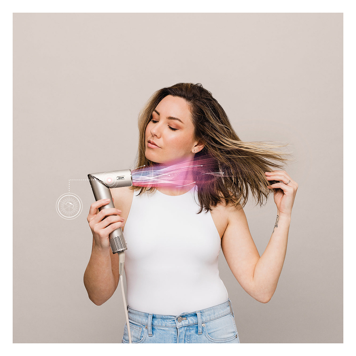 Shark FlexStyle HD446SLEU - hair dryer/hair styler - stone-13