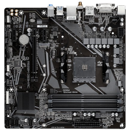 Matična ploča GIGABYTE A520M DS3H AC (Socket AM4, AMD A520, DDR4 do 4600 MHz, HDMI/DP, USB 3.2 Gen 1)-4