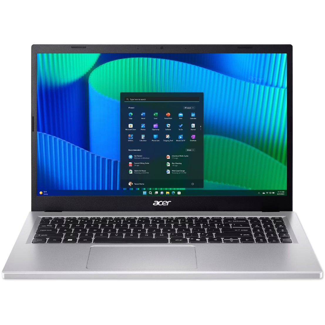 Laptop ACER EX 15 EX215-57-TCO-3290 (15,6" FHD, Intel i3, 8GB RAM, 512GB SSD, Intel UHD Graphics, Windows 11 Pro, hrvatska tipkovnica, srebrna boja) – internacionalna non HR tipkovnica-3