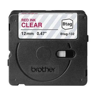 Traka Brother BTAG132 12MM CRVENA NA PROZIRNOJ TRACI-0