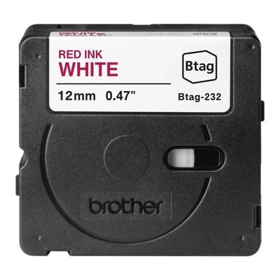 Traka Brother BTAG232 12MM CRVENA NA BIJELOJ-0