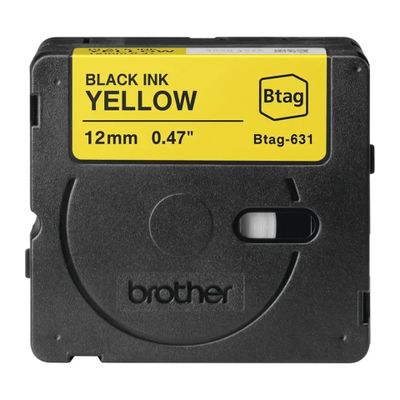 Traka Brother BTAG631 12MM CRNA NA ŽUTOJ TRACI-0