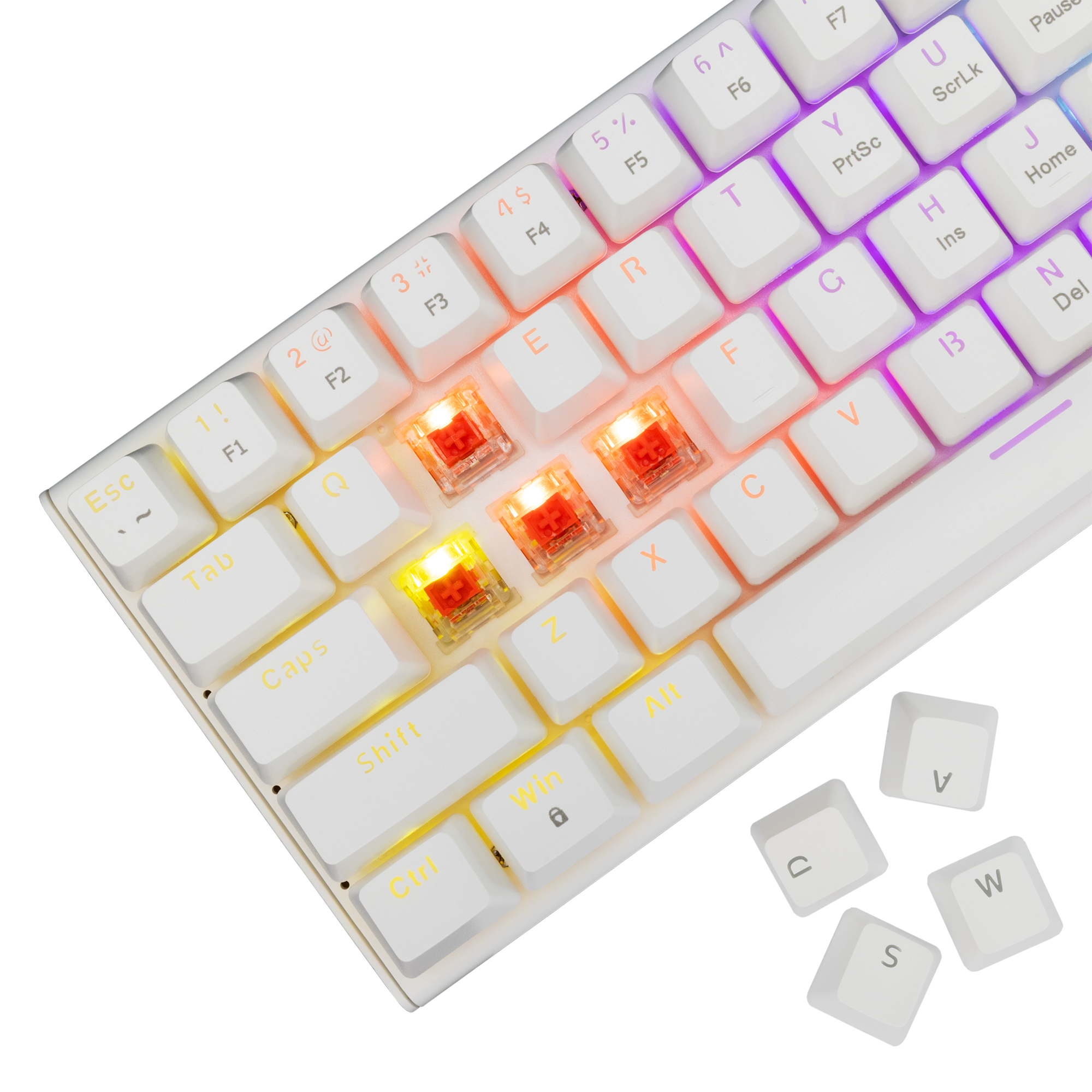 Tipkovnica WHITE SHARK Wakizashi-2 GK-002211V2 (bijela, US layout, red switch)-10