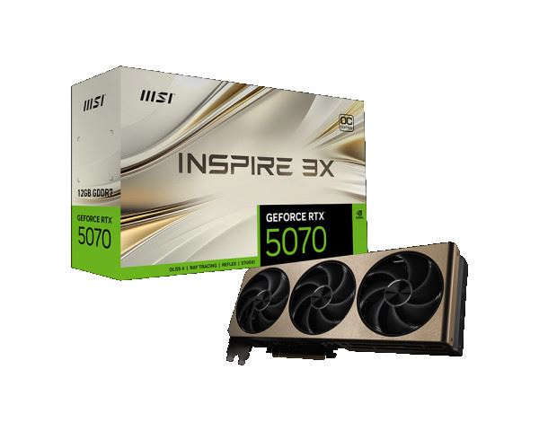 Grafička kartica MSI NVidia GeForce RTX 5070 12G INSPIRE 3X OC (12GB GDDR7, 192bit, PCI-E 5.0)-1
