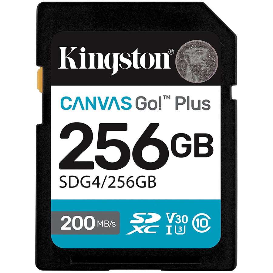 Memorijska kartica KINGSTON Canvas Go Plus SD (256GB, Klasa 10, U3, V30, Brzina čitanja 200 Mb/s, Brzina pisanja 160 Mb/s)-0