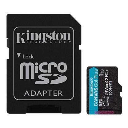 MicroSD kartica KINGSTON Canvas Go Plus +ADP 1TB (Brzina čitanja 200 Mb/s, Brzina pisanja 160 Mb/s, Klasa 10, U3, V30, A2)-0