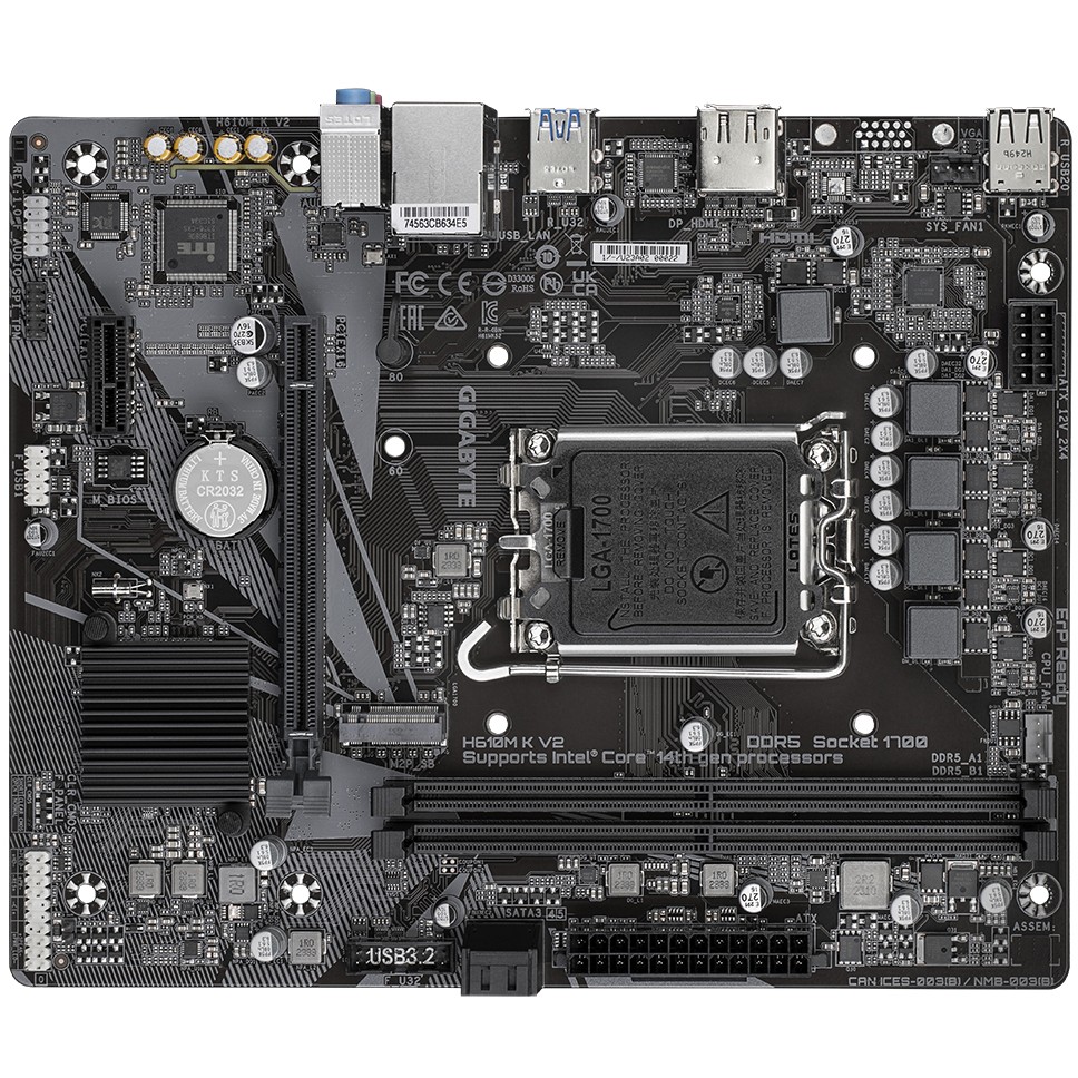 Matična ploča GIGABYTE MB GBT Intel 1700 H610M K V2-8
