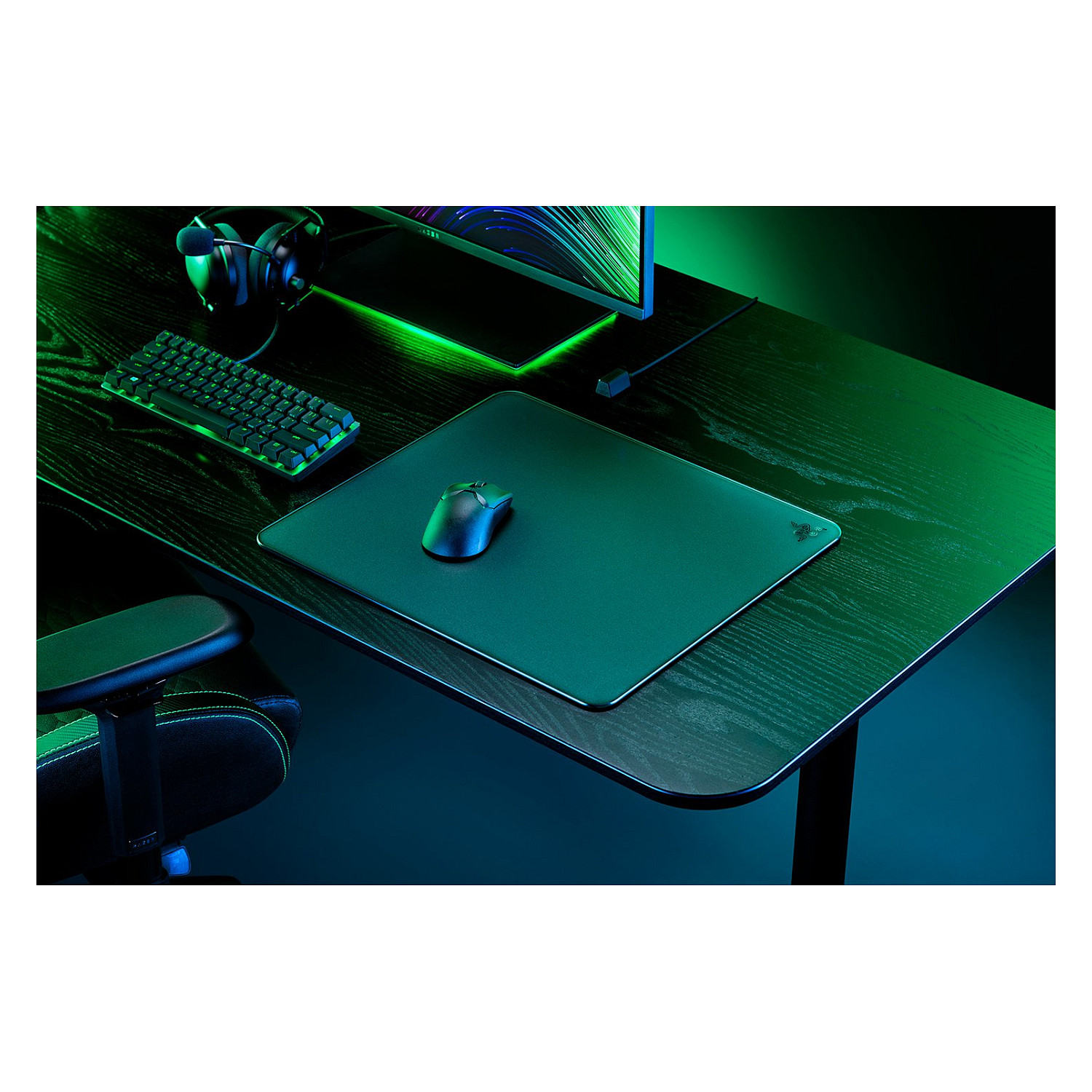 Podloga za miš RAZER Atlas (Kaljeno staklo, 450x400mm, Crna)-0