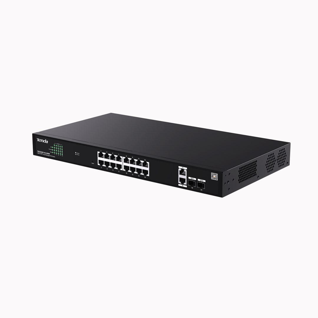 Switch TENDA TEG2220P-16-250W (16xGbE PoE+, 4xSFP, 230W, L2+ Managed)-2