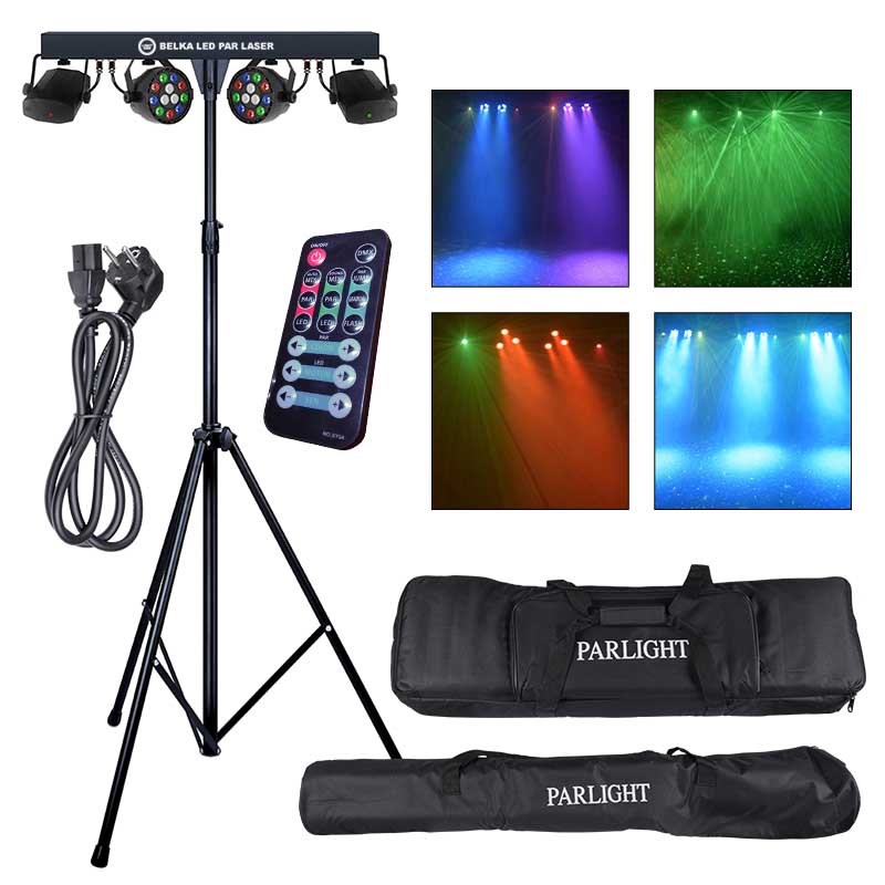 Rasvjetni set LIGHT4ME LED PAR LASER BEAM (4x PAR, laser, beam efekt)-0