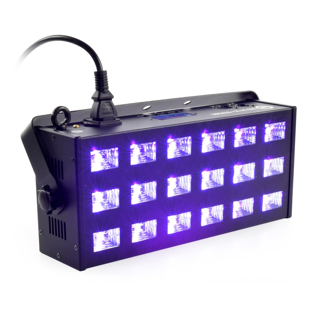Reflektor sa stroboskopom LIGHT4ME LED UV 18x3W DMX-0