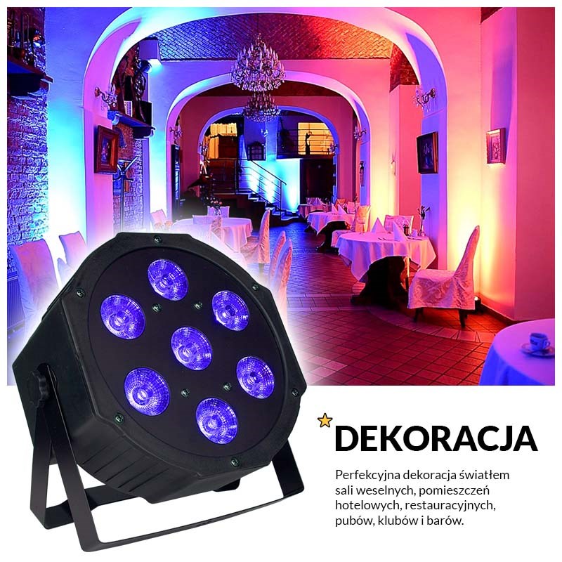 LED PAR reflektor LIGHT4ME TRI PAR Basic 7x9W-5