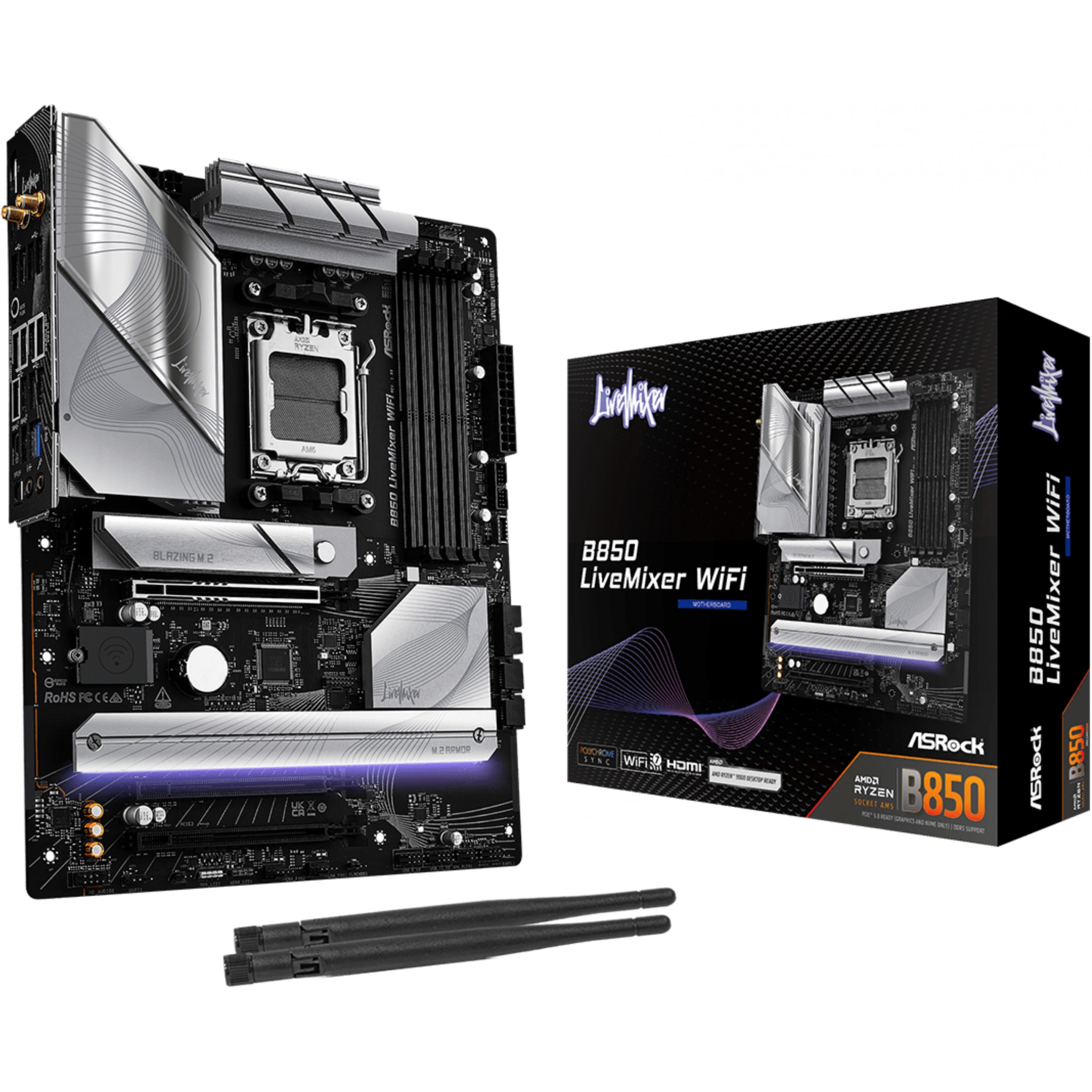 Matična ploča ASROCK B850 LiveMixer WiFi (AMD B850, Socket AM5, ATX)-0