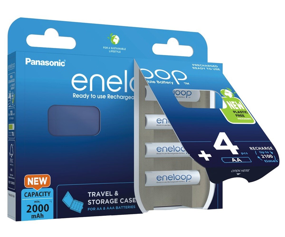 Baterije PANASONIC ENELOOP AA 2000mAh 4 szt + CASE-2