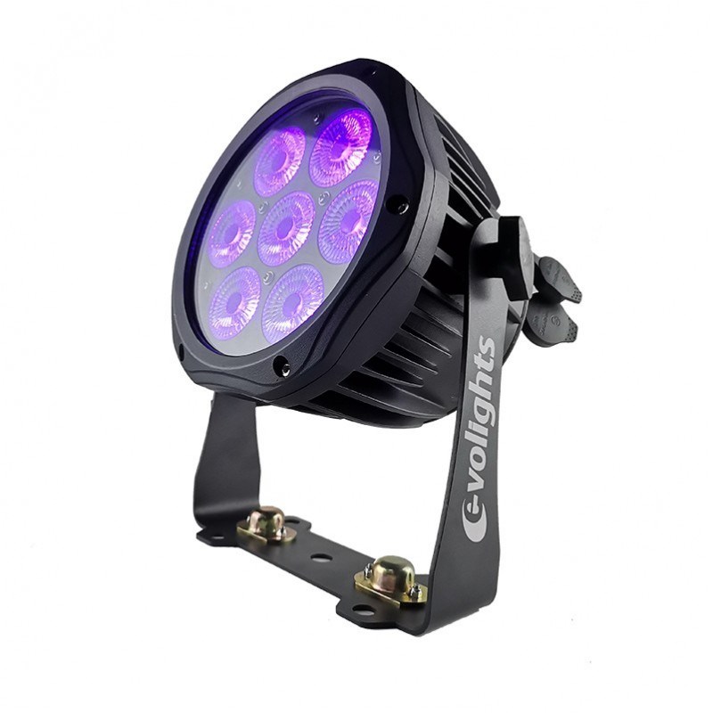 LED PAR reflektor EVOLIGHTS GLACIER 7 (7x10W RGBWA-UV, IP65)