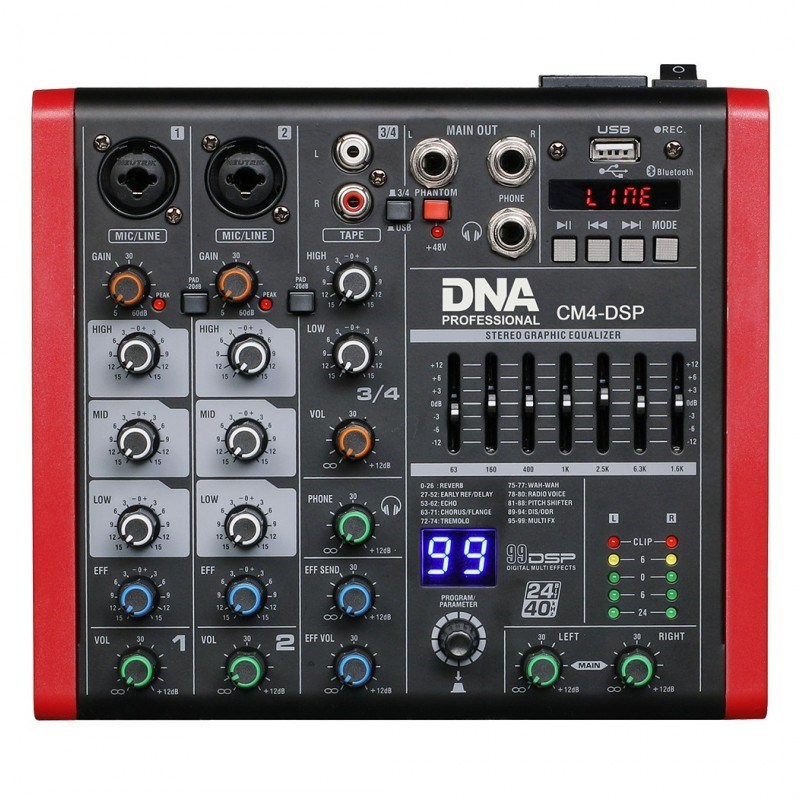 Audio Mixer DNA PROFESSIONAL CM4-DSP (USB, Bluetooth)