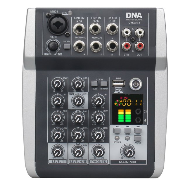 Analogna mikseta DNA QMX502 (5 kanala, USB/MP3, Bluetooth) plava boja-0
