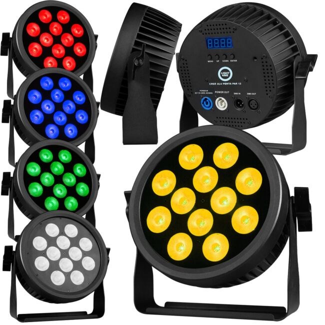 Scenski PAR reflektor LIGHT4ME CREE ALU PENTA PAR 12 (12x12W RGBWA)-0
