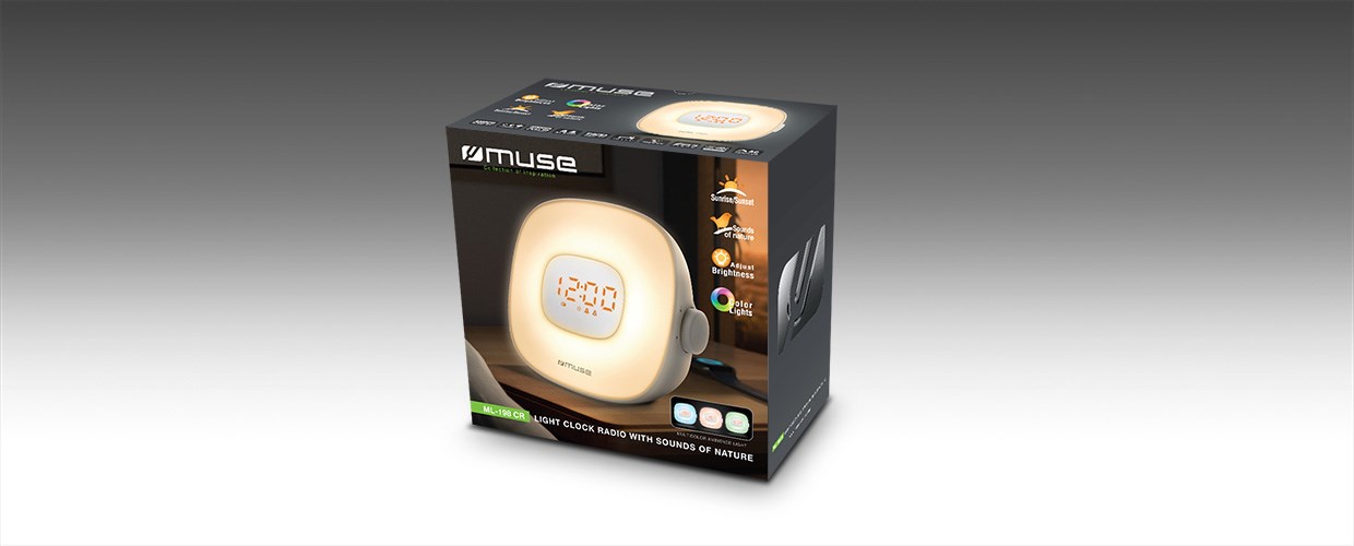 Muse Light ML-198 CR Radio Alarm Clock, White-5
