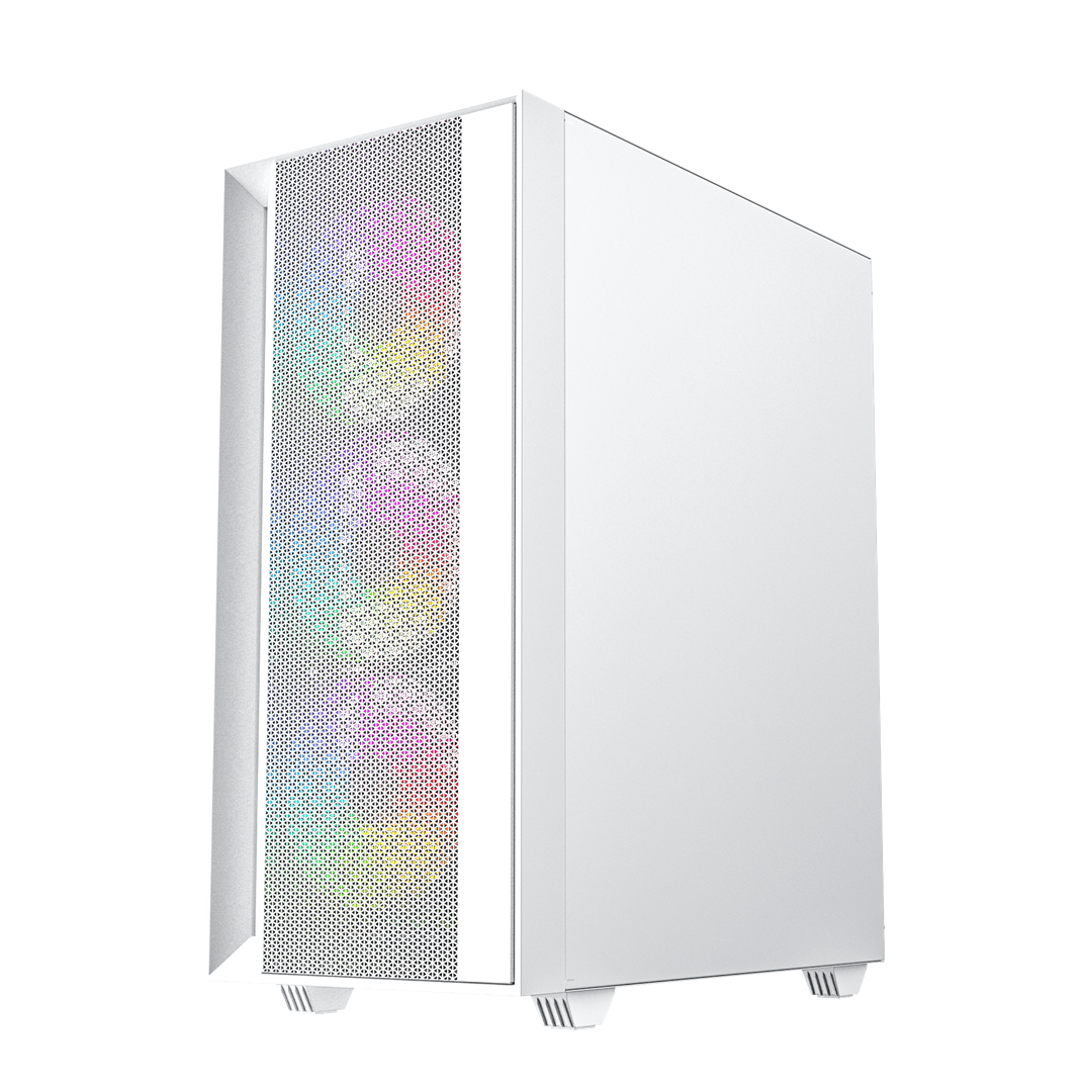 Računalno kućište GEMBIRD Fornax 4000W ARGB (gaming, ATX, Midi Tower, ARGB pozadinsko osvjetljenje, bijelo)-1