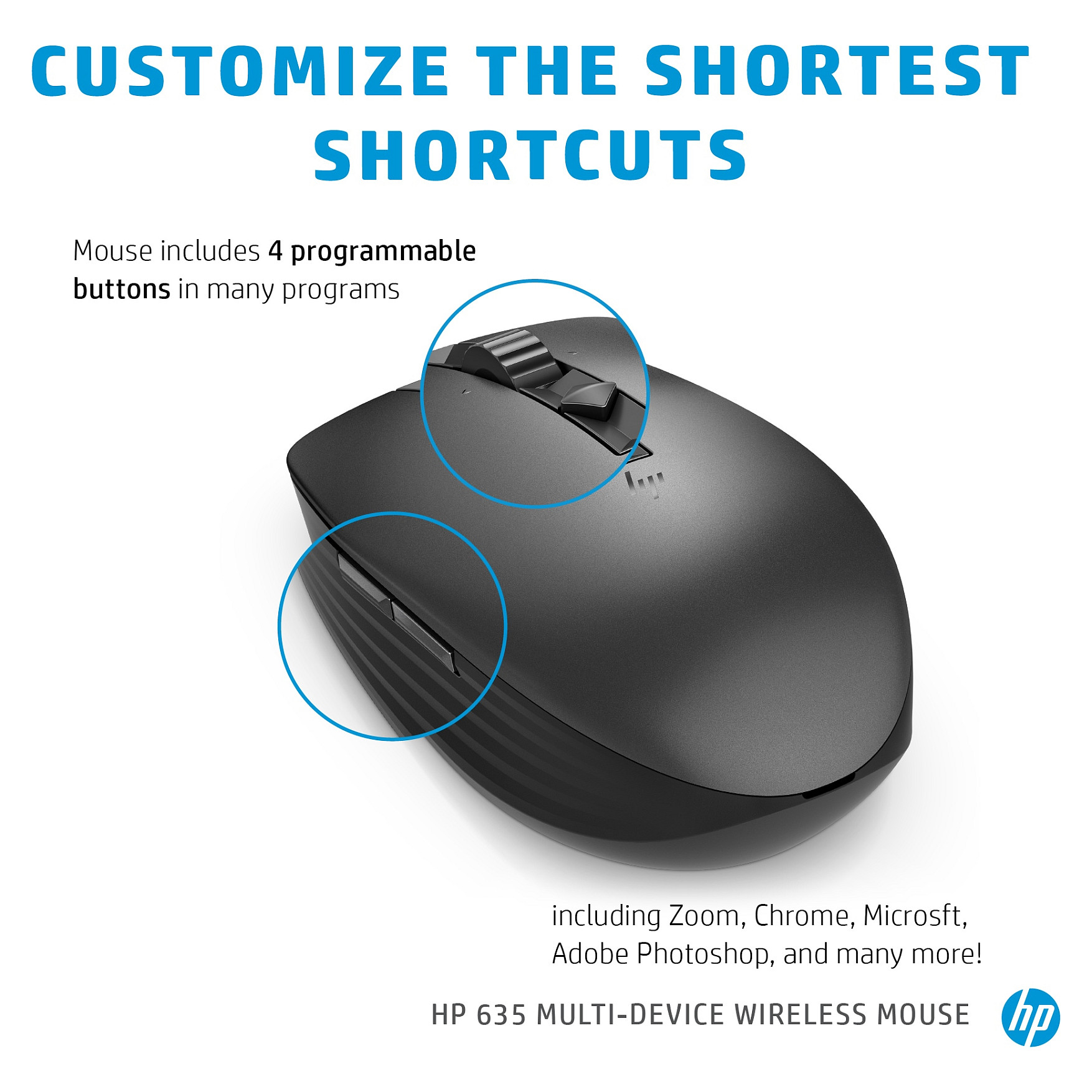 Bežični miš HP 635 Multi-Device (Povezivanje s 3 uređaja, 4000 DPI, do 12 mj. baterije)-4