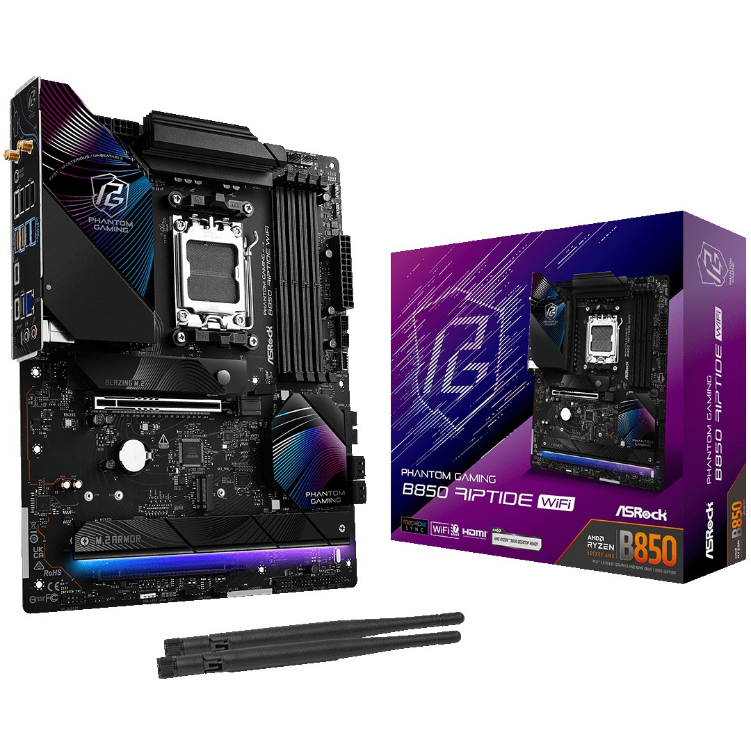 Matična ploča ASROCK Phantom Gaming B850 Riptide WiFi (AMD B850, Socket AM5, ATX)