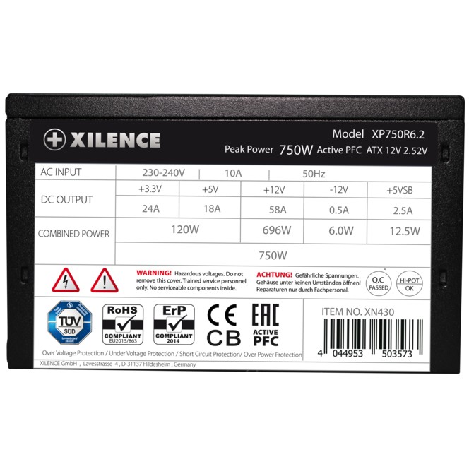 Napajanje XILENCE XP750R6.2 (750w, 20+4 pin atx, crno)-4