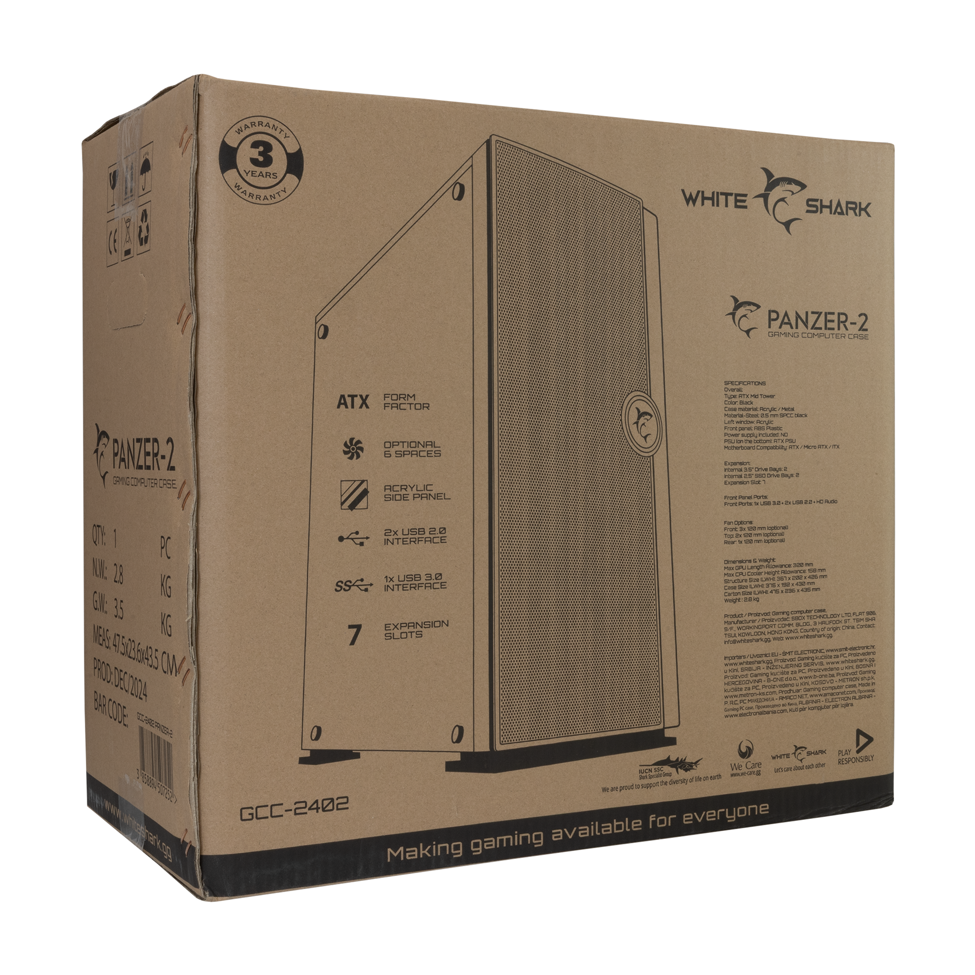 Kabel WHITE SHARK CASE GCC-2402 PANZER-2-13