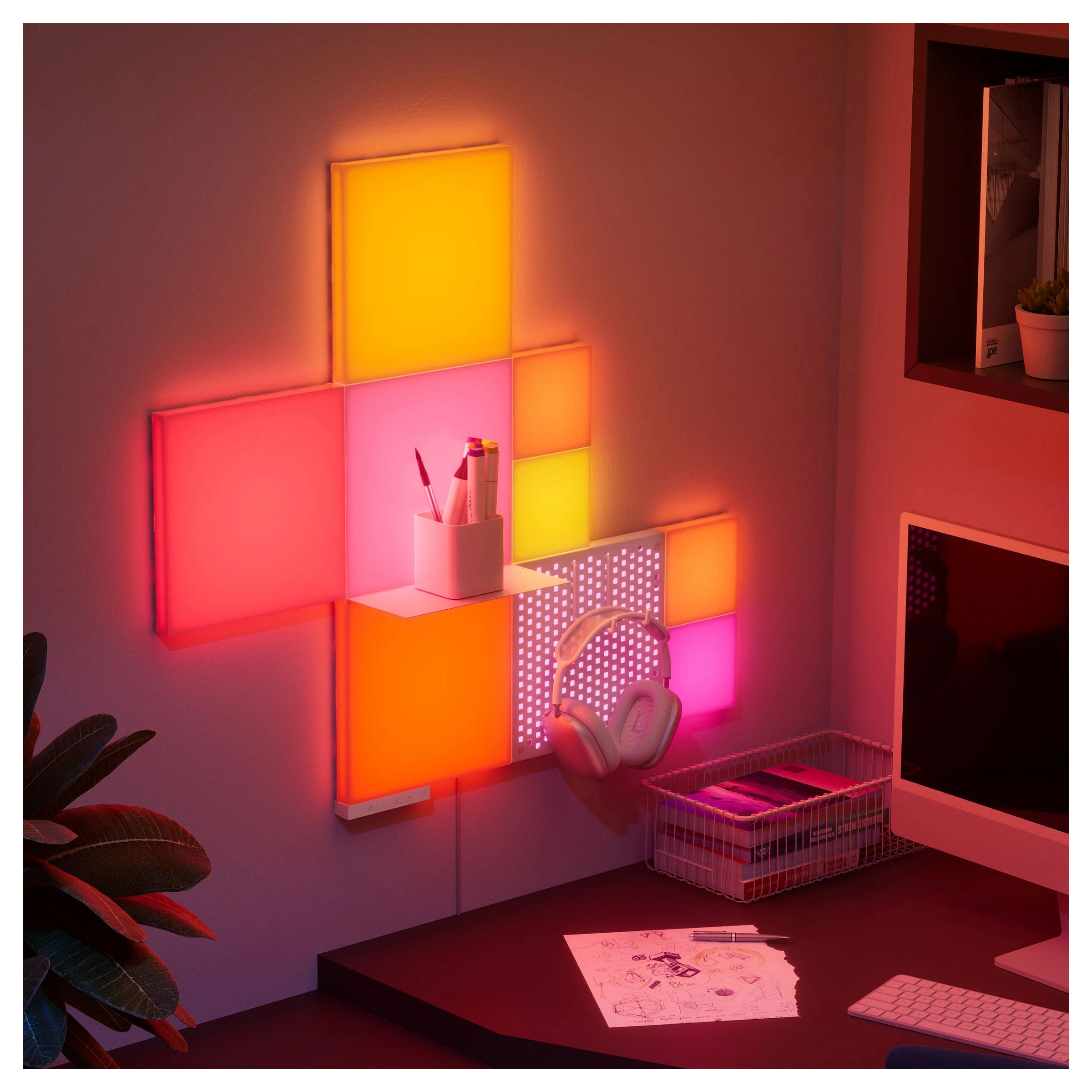 Pametna rasvjeta NANOLEAF Canvas Smarter Kit (9 panela, modularno, 16M+ boja, osjetljivo na dodir)-1