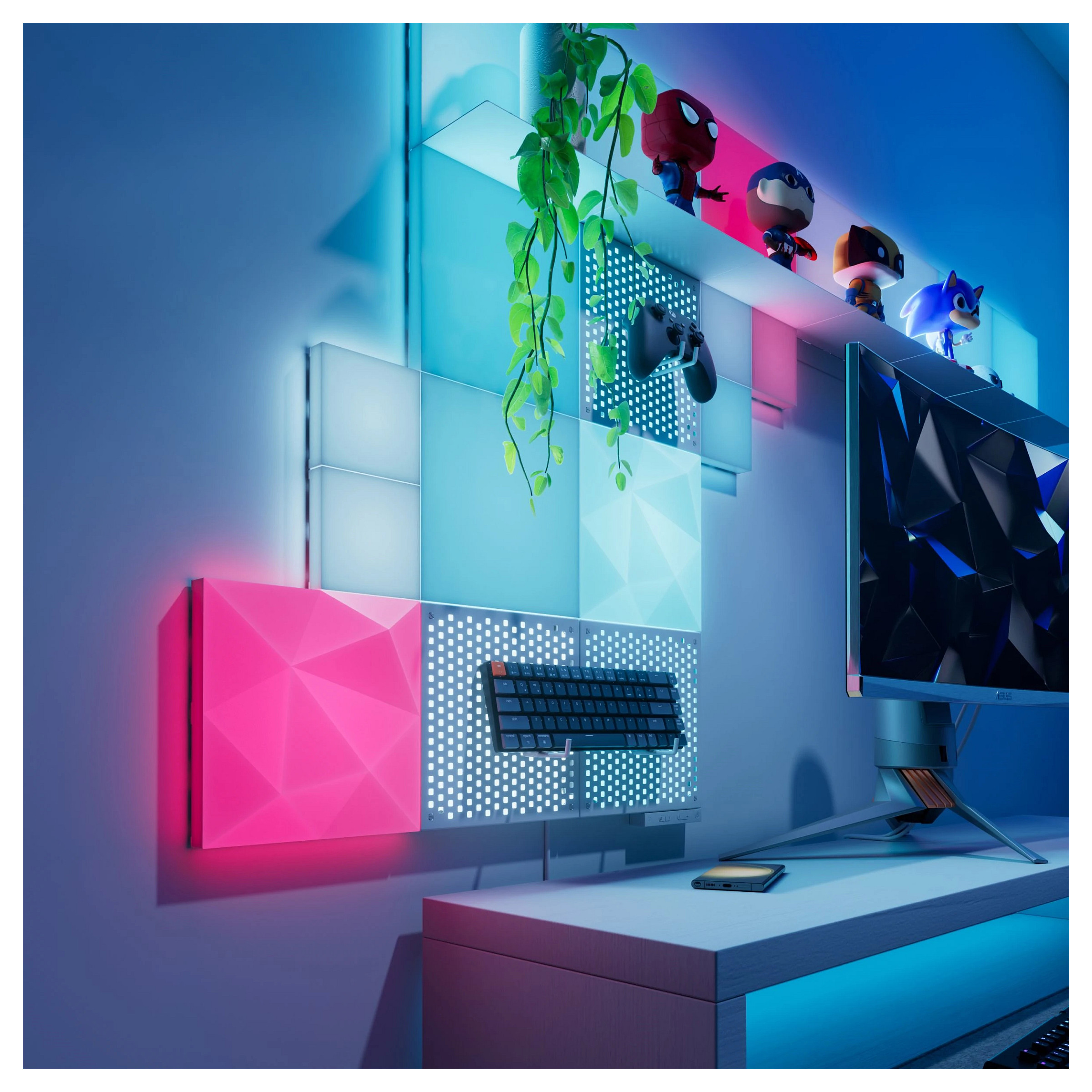Pametna rasvjeta NANOLEAF Canvas Smarter Kit (9 panela, modularno, 16M+ boja, osjetljivo na dodir)-3