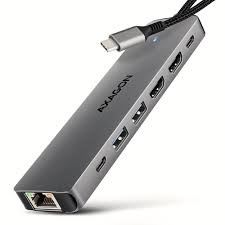 USB-C Hub AXAGON HMC-7HX2 (DUAL 4K DISPLAY, 7in1, 5Gbps)