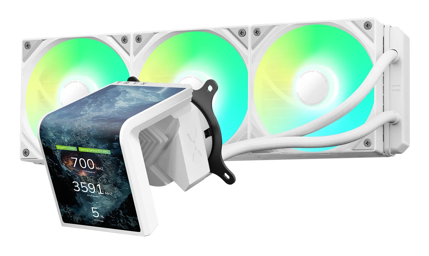 Vodeno hlađenje FRACTAL DESIGN TRYX PANORAMA SE ARGB 360, 3D AMOLED Display - 360mm, bijelo-1