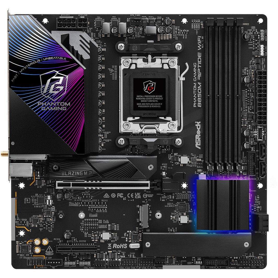 Matična ploča ASROCK Phantom Gaming B850M Riptide WiFi (AMD B850, Socket AM5, micro ATX)-1