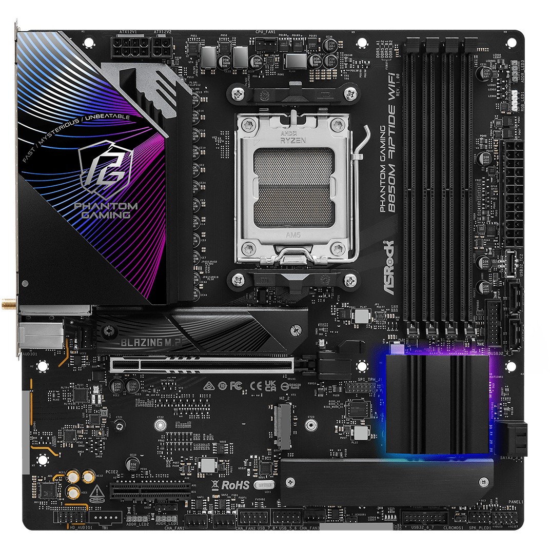 Matična ploča ASROCK Phantom Gaming B850M Riptide WiFi (AMD B850, Socket AM5, micro ATX)-2