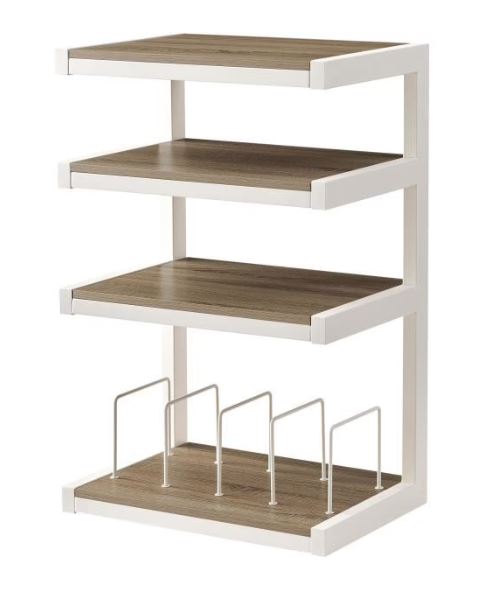 Nosac za HI-FI komponente NORSTONE ESSE HI-FI Vinyl white satin, clear oak-2