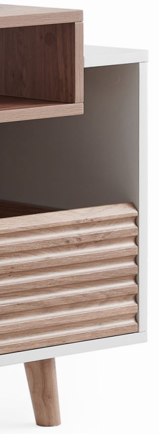 Polica za gramofon i gramofonske ploče NORSTONE Oslo Vinyl 1200 white, clear oak-2