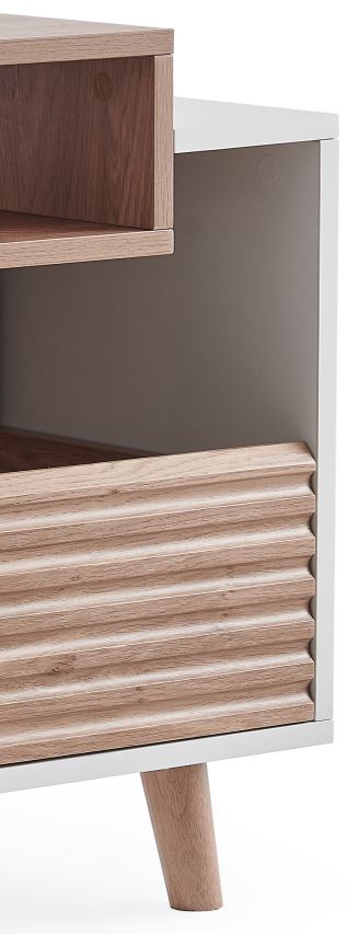 Polica za gramofon i gramofonske ploče NORSTONE Oslo Vinyl 800 white, clear oak-2